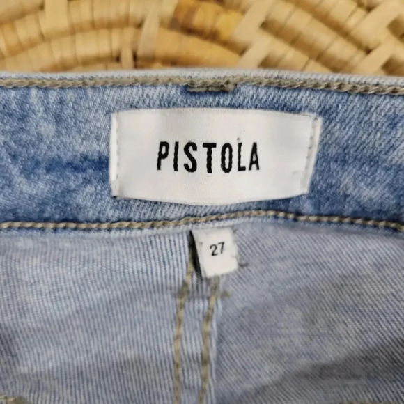 Pistola Light Wash Distressed Denim Cropped Jeans Size 27 - Picture 4 of 7